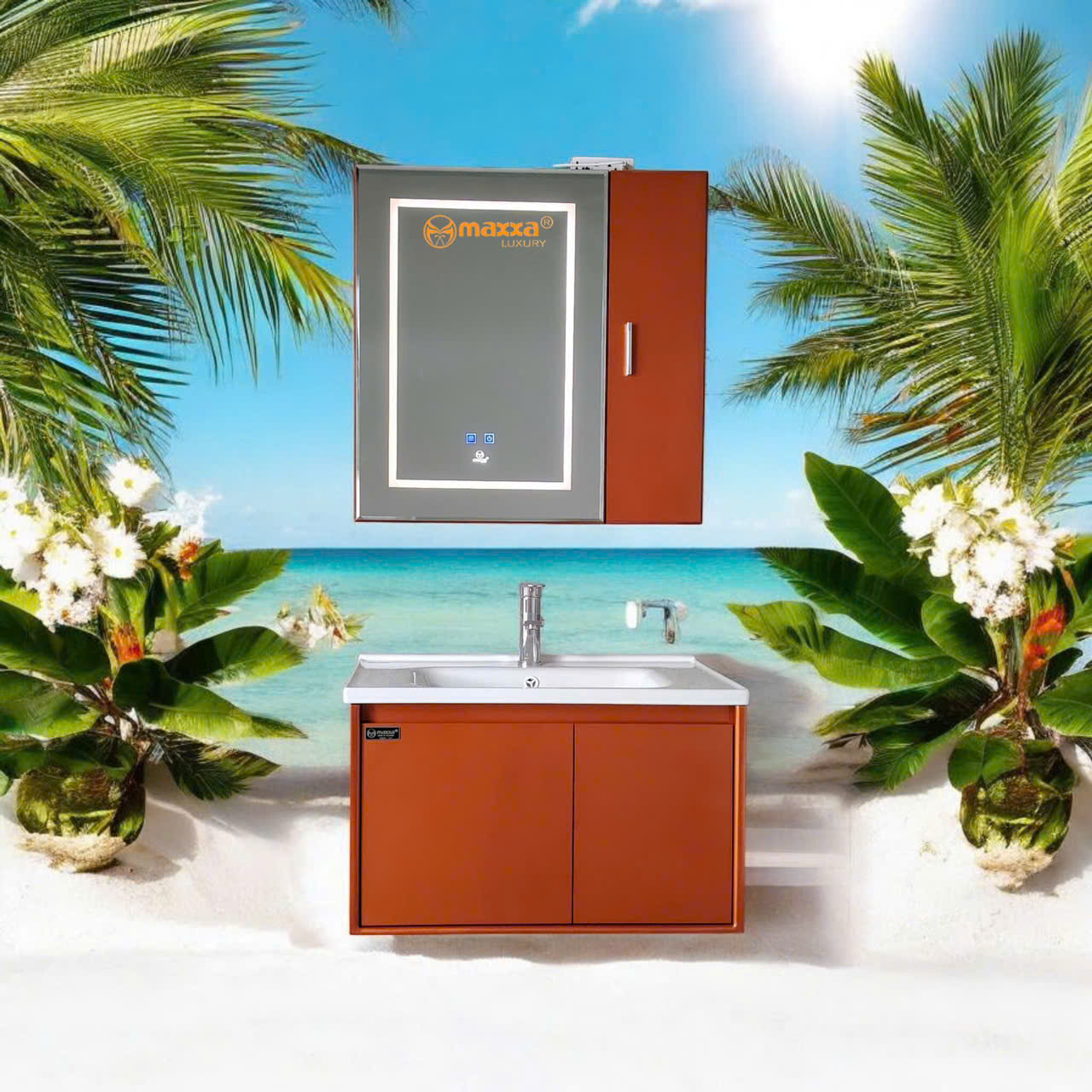 Chậu tủ Maxxa 809 gương lét không vòi không Xp